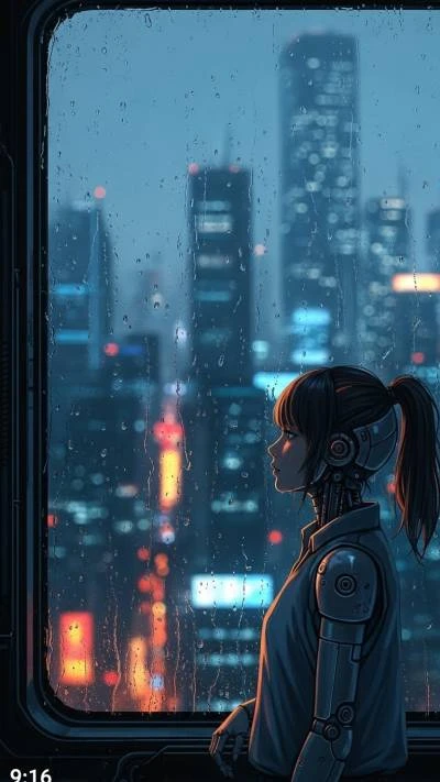 A futuristic mechanical girl