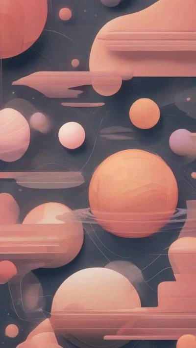 A_Bunch_Of_Orange_And_Pink_Planets_Abstract_9-16_90