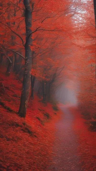 A_Path_Through_A_Forest_With_Red_Nature_9-16_02