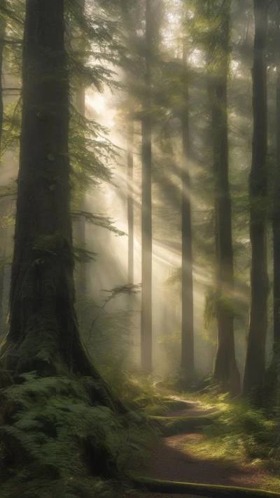 A_Path_Through_A_Forest_With_Fog_Nature_9-16_66
