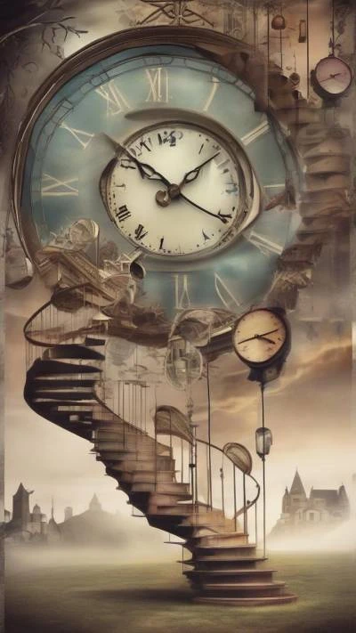 A_Clock_With_A_Spiral_Staircase_Going_Art & Illustration_9-16_151