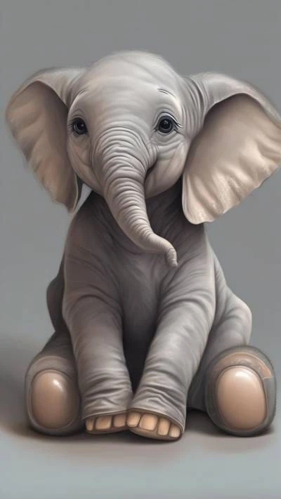 An_Elephant_Sitting_Down_With_Its_Trunk_Animals_9-16_105