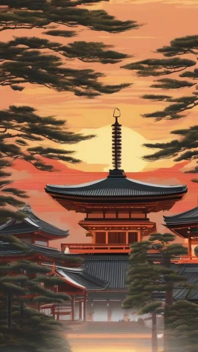 A_Japanese_Temple_With_A_Sunset_In_Landscapes_9-16_109