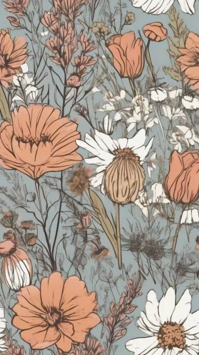 A_Floral_Wallpaper_With_Orange_And_Art & Illustration_9-16_03