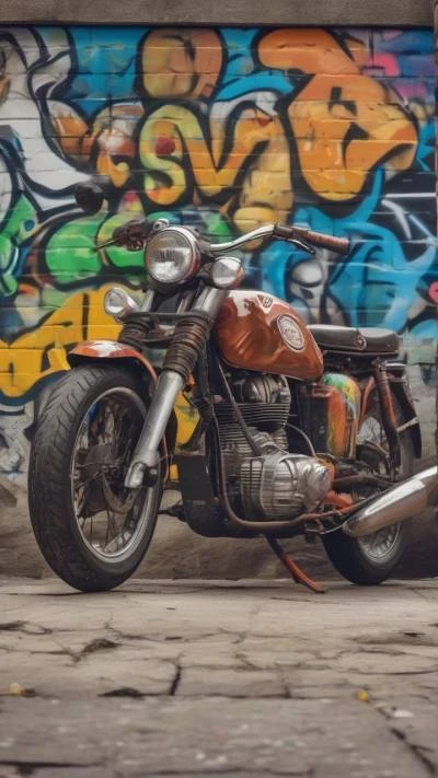 A_Motorcycle_Parked_In_Front_Of_A_Cars & Vehicles_9-16_54