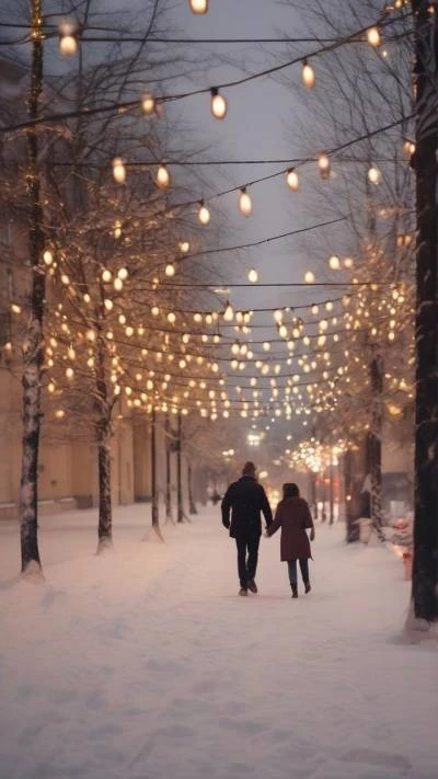 A_Couple_Walking_Down_A_Snowy_Street_Seasonal & Holiday_9-16_50