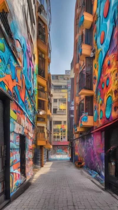 A_Street_With_Colorful_Graffiti_Painted_On_Cities & Architecture_9-16_35
