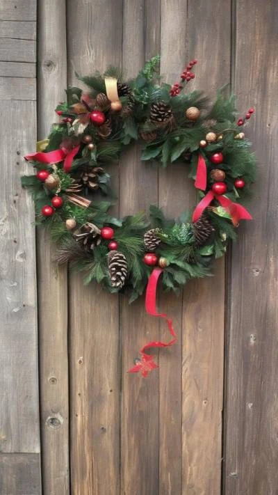 A_Wreath_Hanging_On_A_Wooden_Fence_Seasonal & Holiday_9-16_26