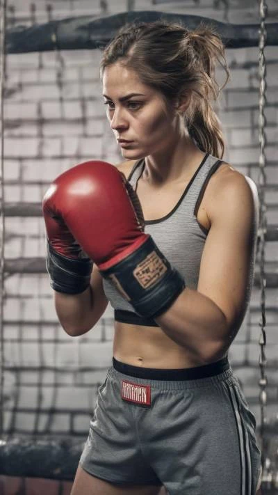 A_Woman_Wearing_Boxing_Gloves_And_Boxing_Sports_9-16_05
