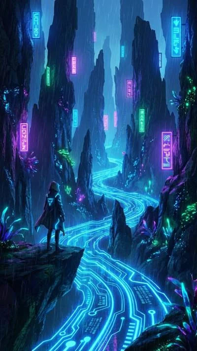 Lone wanderer in cave wondering