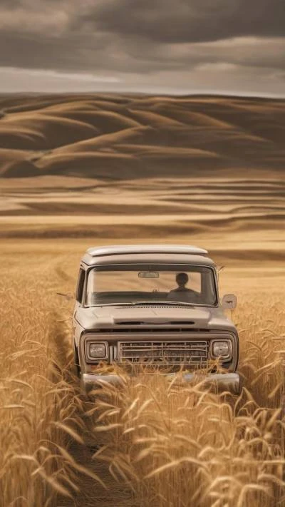 A_Truck_In_A_Field_Of_Wheat_Cars & Vehicles_9-16_10
