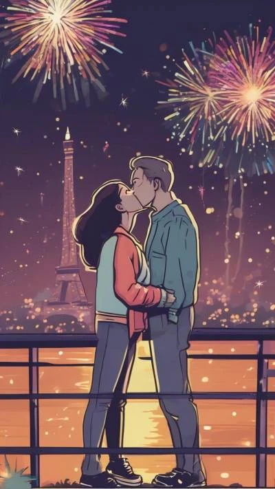 A_Couple_Kissing_In_Front_Of_Fireworks_Movies & TV Shows_9-16_07