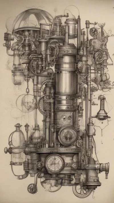 A_Drawing_Of_A_Steam_Engine_Art & Illustration_9-16_93