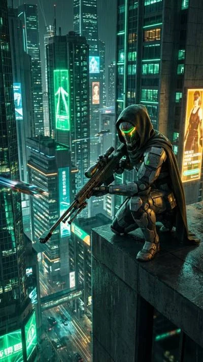 A futuristic sniper