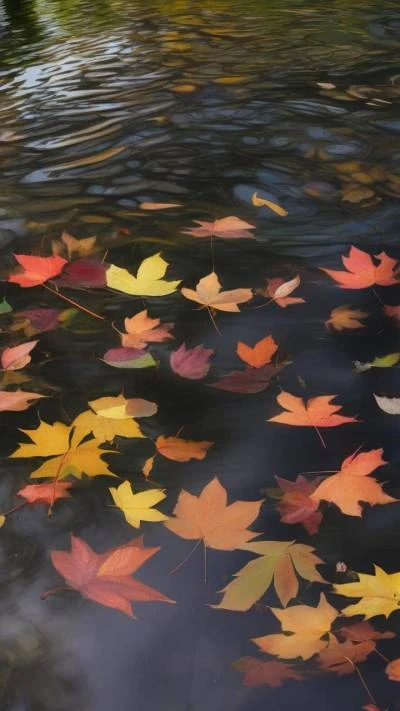 Autumn_Leaves_Floating_In_A_River_Nature_9-16_16