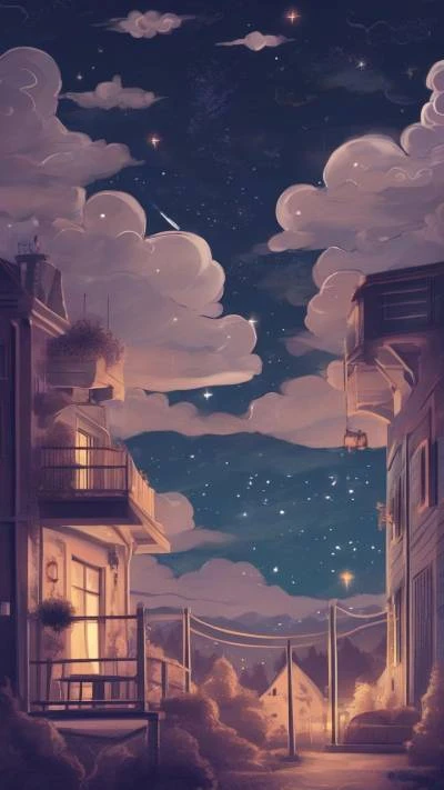 A_Night_Sky_With_Clouds_And_Stars_Art & Illustration_9-16_43