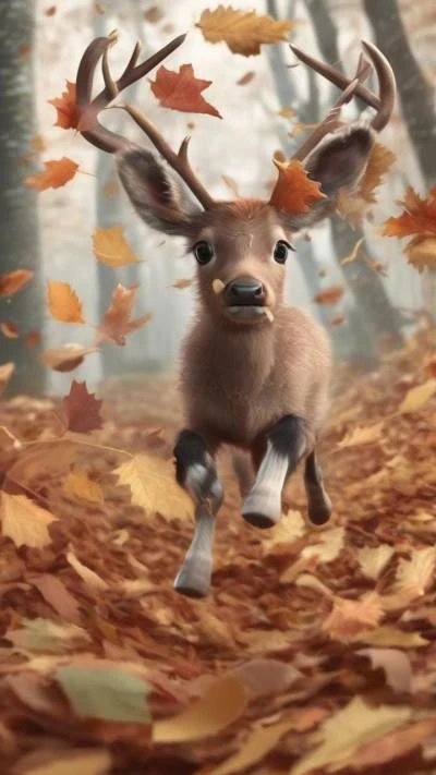 A_Deer_Running_Through_The_Leaves_In_Animals_9-16_129