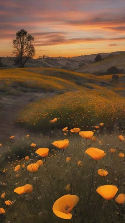 California_Poppy_Field_At_Sunset_Landscapes_9-16_15