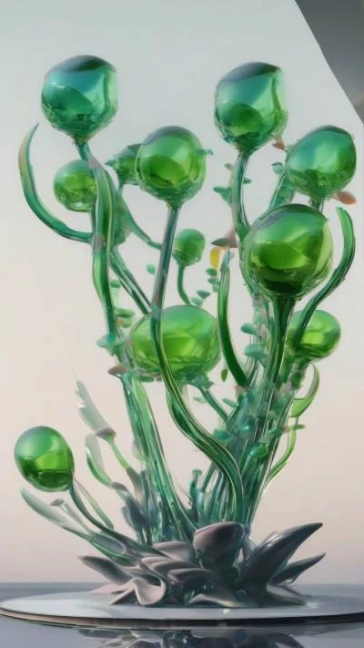 A_Vase_With_Green_Glass_Flowers_In_Abstract_9-16_27