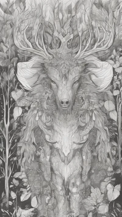 A_Drawing_Of_A_Deer_With_A_Art & Illustration_9-16_116