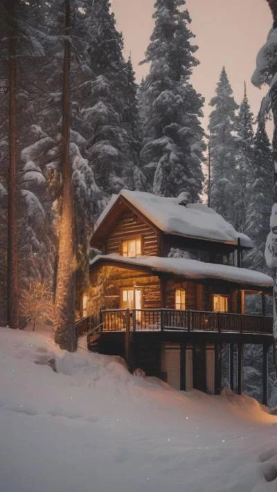 A_Cabin_In_The_Woods_With_Snow_Seasonal & Holiday_9-16_21