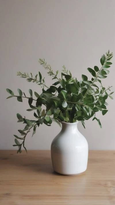 A_White_Vase_With_A_Green_Plant_Minimalist_9-16_62