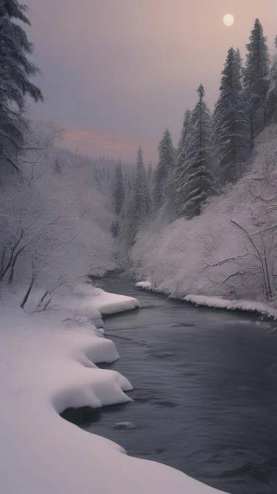 A_River_In_The_Snow_With_Trees_Nature_9-16_131
