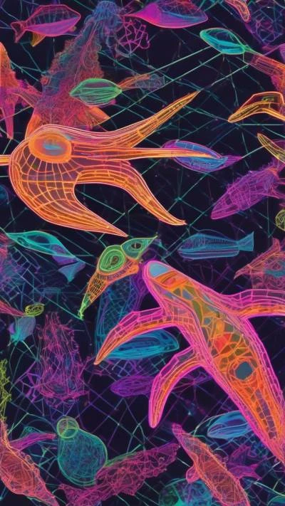 A_Colorful_Pattern_Of_Birds_And_Fish_Abstract_9-16_244