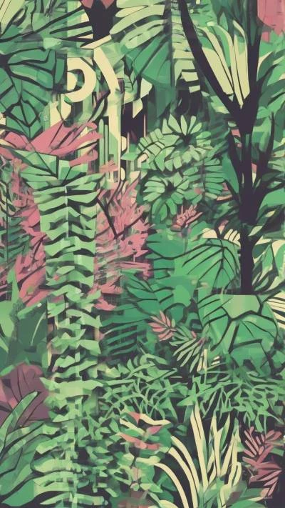 A_Jungle_Wallpaper_With_A_Large_Abstract_9-16_175