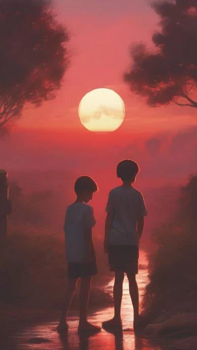 Two_Children_Standing_In_The_Rain_Looking_Anime & Cartoons_9-16_35