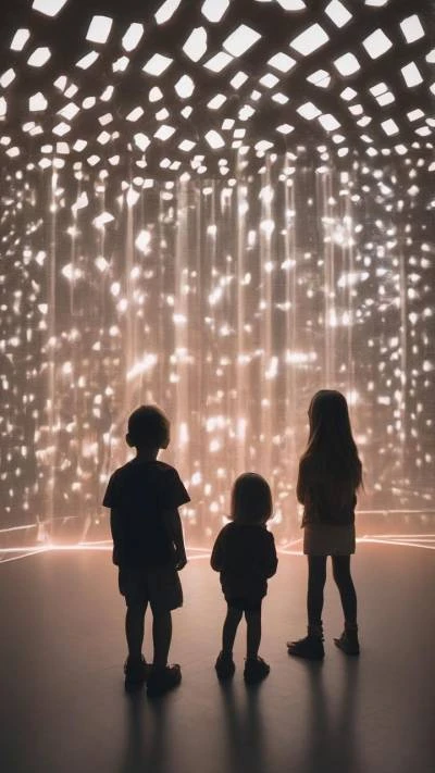 Two_Children_Looking_At_A_Light_Sculpture_Movies & TV Shows_9-16_70