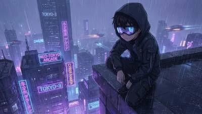 A lone anime boy