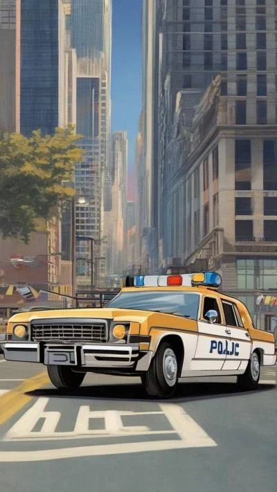 A_Police_Car_Driving_Down_The_Street_Cars & Vehicles_9-16_04