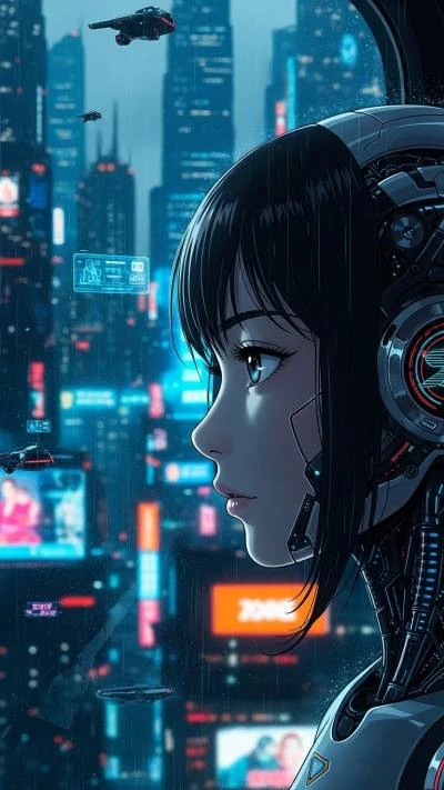 A futuristic mechanical girl