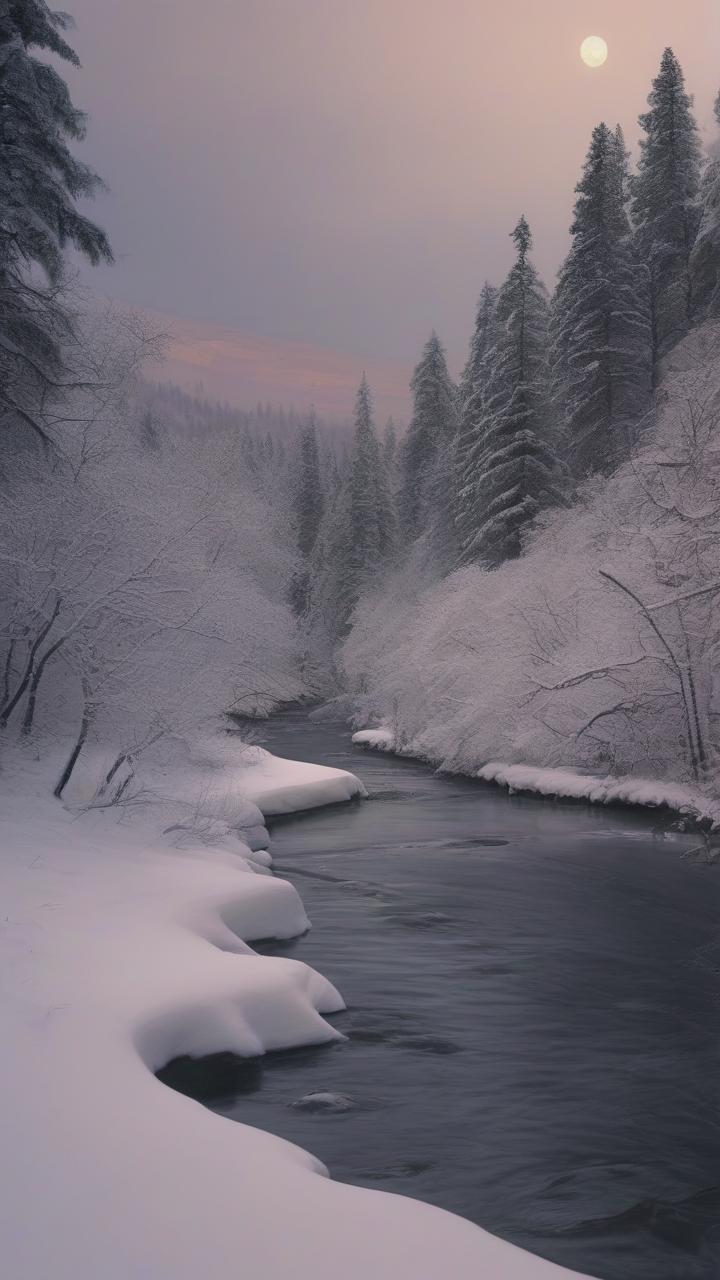 A_River_In_The_Snow_With_Trees_Nature_9-16_131